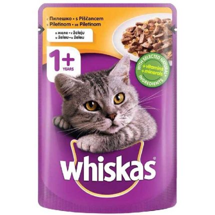 WHISKAS Kesica za mačke Adult s piletinom u želeu, 1+ godina - 100g