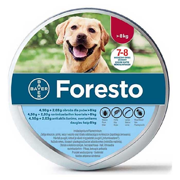 FORESTO® (Bayer) Ogrlica za pse, protiv buva i krpelja >8kg, 70cm