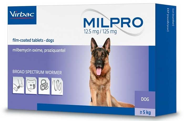 Virbac Milpro za pse 12.5/mg125mG, antiparazitska tableta